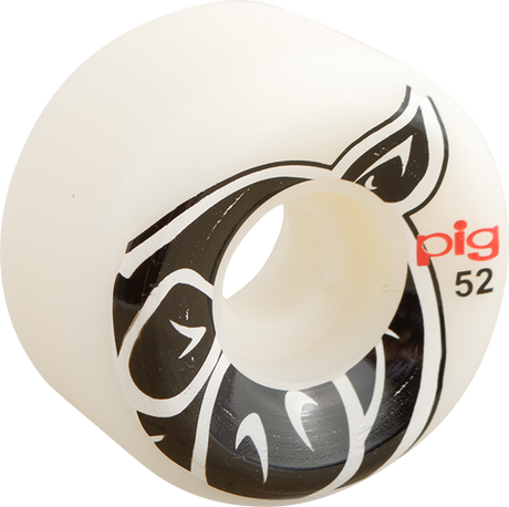 PIG HEAD CONICAL 52mm WHITE Skateboard Wheels Set