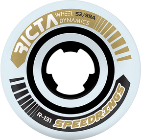 RICTA SPEEDRINGS SLIM 52mm 99a WHT W/GOLD WHEELS SET