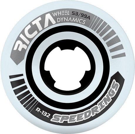 RICTA SPEEDRINGS WIDE 53mm 99a WHT W/SILVER WHEELS SET