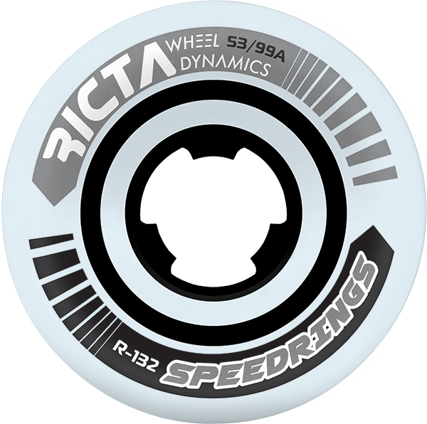 RICTA SPEEDRINGS WIDE 53mm 99a WHT W/SILVER WHEELS SET