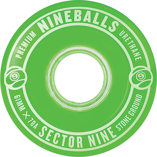 SECTOR 9 9 BALL 78a 61mm CLEAR GREEN Wheels
