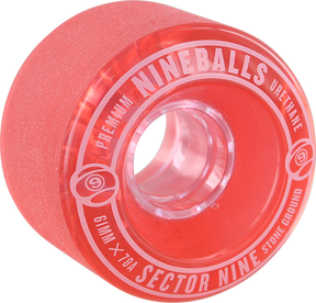 SECTOR 9 9 BALL 61mm 78a CLEAR RED WHEELS SET