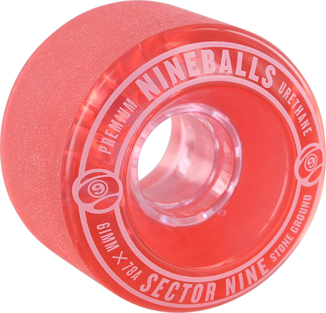 SECTOR 9 9 BALL 61mm 78a CLEAR RED WHEELS SET