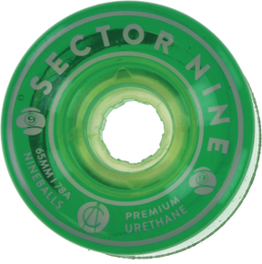SECTOR 9 NINEBALLS 65mm 78a CLEAR GREEN WHEELS SET