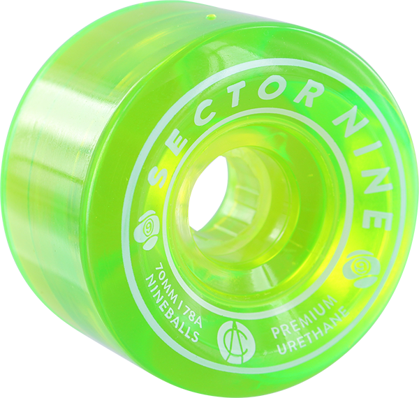 SECTOR 9 NINEBALLS 70mm 78a GREEN WHEELS SET