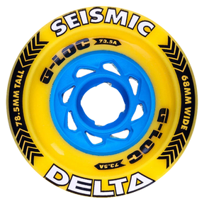 SEISMIC DELTA 78MM 73A YELLOW G-LOC WHEELS SET