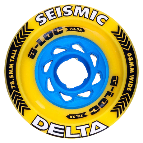 SEISMIC DELTA 78MM 73A YELLOW G-LOC WHEELS SET