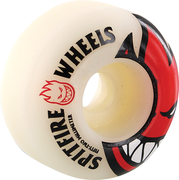 Spitfire BIGHEAD 52mm WHT W RED Skateboard Wheels