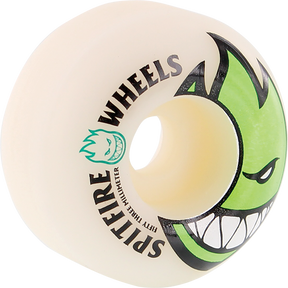 Spitfire BIGHEAD 53mm WHT W GREEN Skateboard Wheels