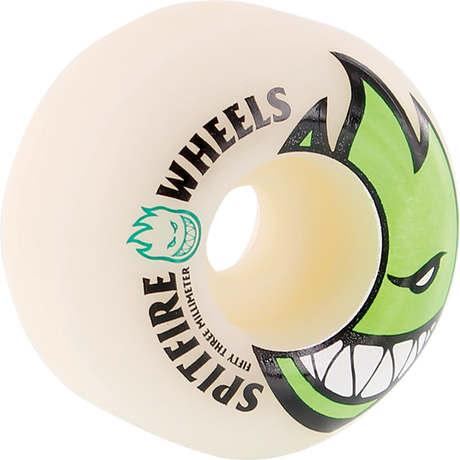 Spitfire BIGHEAD 53mm WHT W GREEN Skateboard Wheels