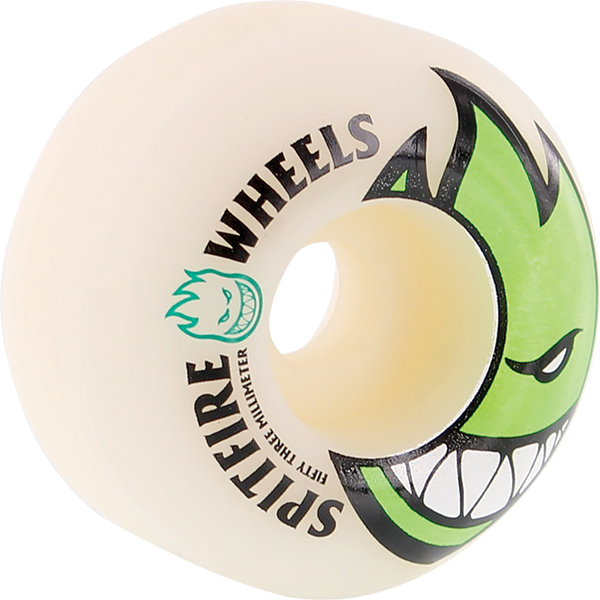 Spitfire BIGHEAD 53mm WHT W GREEN Skateboard Wheels