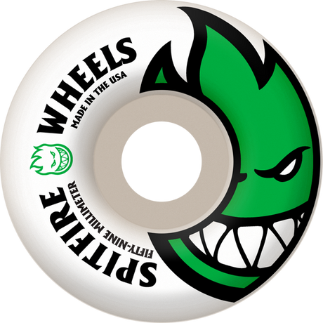 Spitfire BIGHEAD 59mm WHT W GREEN Skateboard Wheels