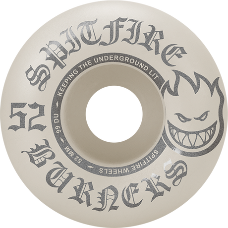 SPITFIRE BURNERS 52MM 99A WHT/SIL WHEELS SET