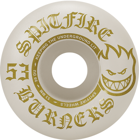 SPITFIRE BURNERS 53MM 99A WHT/GOLD WHEELS SET