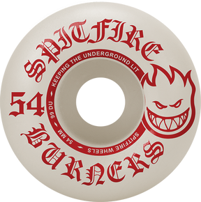 SPITFIRE BURNERS 54MM 99A WHT/RED WHEELS SET