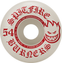 SPITFIRE BURNERS 54MM 99A WHT/RED WHEELS SET