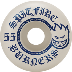 SPITFIRE BURNERS 55MM 99A WHT/BLU WHEELS SET