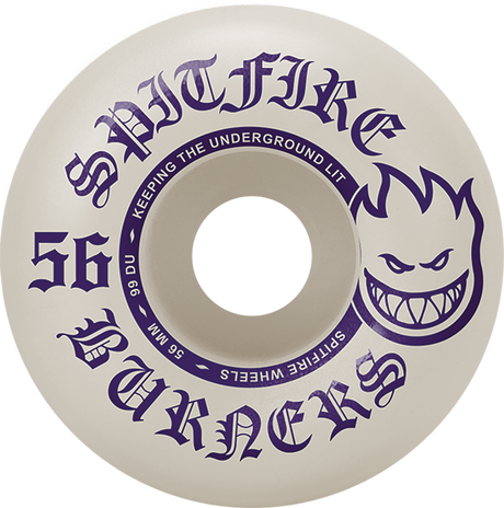 SPITFIRE BURNERS 56MM 99A WHT/PUR WHEELS SET