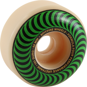 SPITFIRE F4 101a CLASSIC SWIRL 52mm WHT W/GREEN WHEELS SET