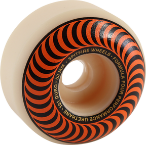 SPITFIRE F4 101a CLASSIC SWIRL 53mm WHT W/ORANGE WHEELS SET