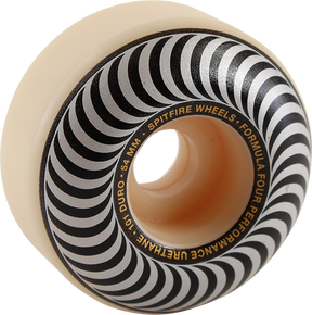 SPITFIRE F4 101a CLASSIC SWIRL 54mm WHT W/SILVER WHEELS SET