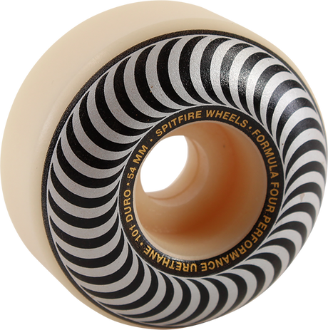 SPITFIRE F4 101a CLASSIC SWIRL 54mm WHT W/SILVER WHEELS SET