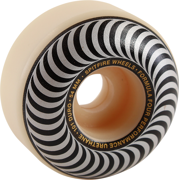 SPITFIRE F4 101a CLASSIC SWIRL 54mm WHT W/SILVER WHEELS SET