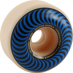 SPITFIRE F4 101a CLASSIC SWIRL 56mm WHT W/BLUE WHEELS SET