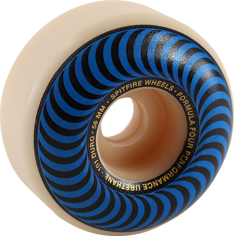 SPITFIRE F4 101a CLASSIC SWIRL 56mm WHT W/BLUE WHEELS SET