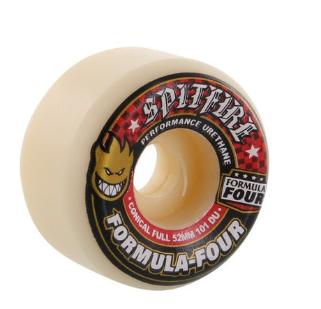 SPITFIRE FORMULA 4 101d CONICAL FULL 52mm WHT W/RED Skateboard Wheels