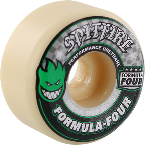 SPITFIRE F4 101a CONICAL 56mm WHT W/GRN & BLK WHEELS SET