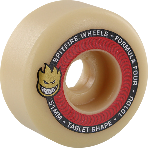SPITFIRE F4 101a TABLET 51mm NAT/RED WHEELS SET