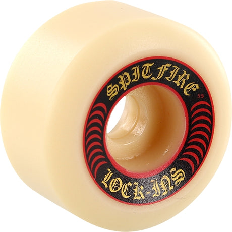 SPITFIRE F4 101a LOCK INS 55mm WHT W/RED WHEELS SET