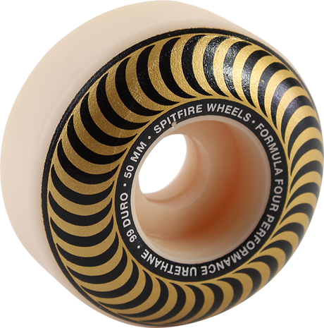 SPITFIRE F4 99a CLASSIC SWIRL 50mm WHT W/BRONZE WHEELS SET