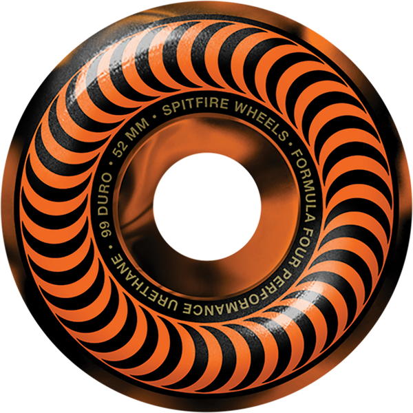 SPITFIRE F4 99a CLASSIC SWIRL 52mm BLK W/ORG WHEELS SET