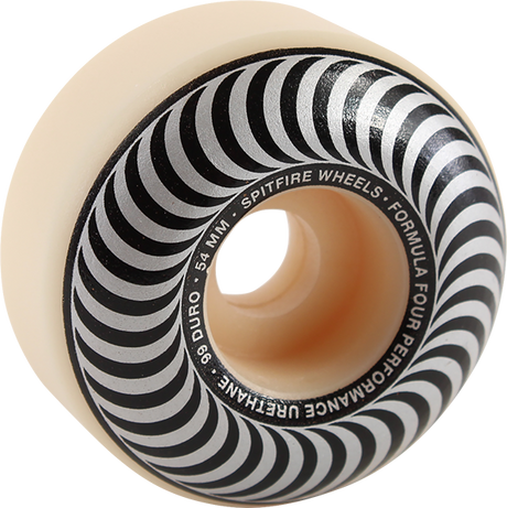 SPITFIRE F4 99a CLASSIC SWIRL 54mm WHT W/SILVER WHEELS SET