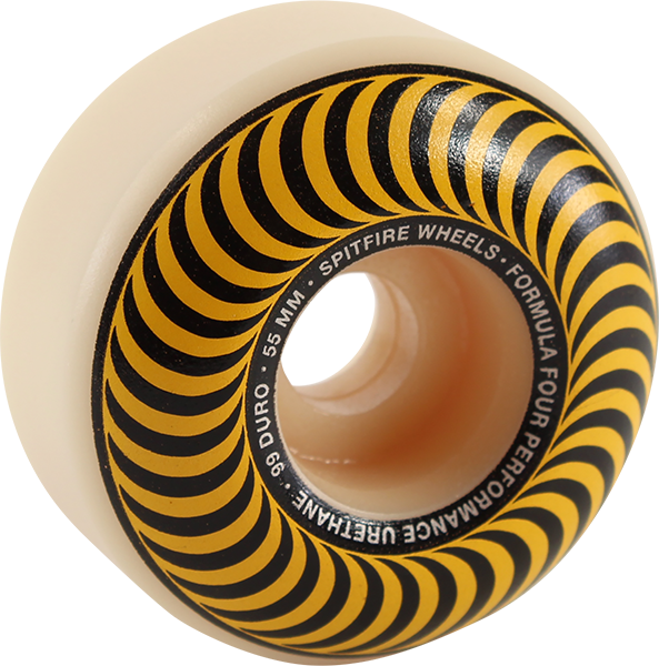 SPITFIRE F4 99a CLASSIC SWIRL 55mm WHT W/YELLOW WHEELS SET