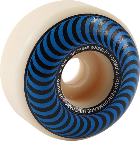 SPITFIRE F4 99a CLASSIC SWIRL 56mm WHT W/BLUE WHEELS SET