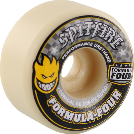 SPITFIRE F4 99a CONICAL 56mm WHT W/YEL & BLK WHEELS SET