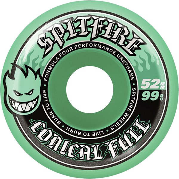 SPITFIRE F4 99A CONICAL FULL 52MM TEAL WHEELS SET