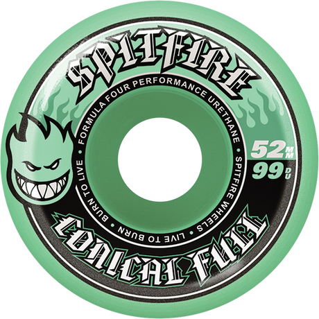 SPITFIRE F4 99A CONICAL FULL 52MM TEAL WHEELS SET