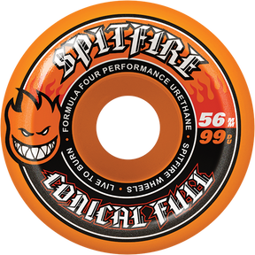 SPITFIRE F4 99A CONICAL FULL 56MM ORANGE WHEELS SET