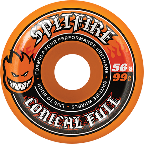 SPITFIRE F4 99A CONICAL FULL 56MM ORANGE WHEELS SET