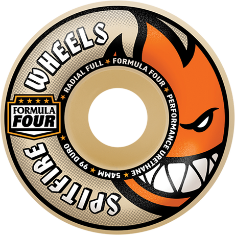 SPITFIRE F499 RADIAL FULL 60MM 99A NAT/ORG WHEELS SET
