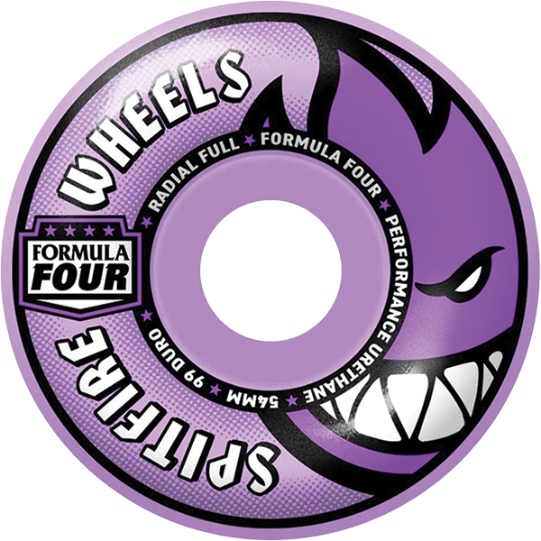 SPITFIRE F4 99a RADIAL FULL COLORS 54MM LT.PURPLE WHEELS SET