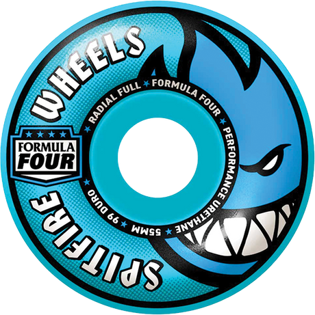 SPITFIRE F4 99a RADIAL FULL COLORS 55MM LT.BLUE WHEELS SET