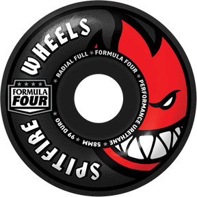 SPITFIRE F4 99a RADIAL FULL COLORS 58MM BLACK WHEELS SET