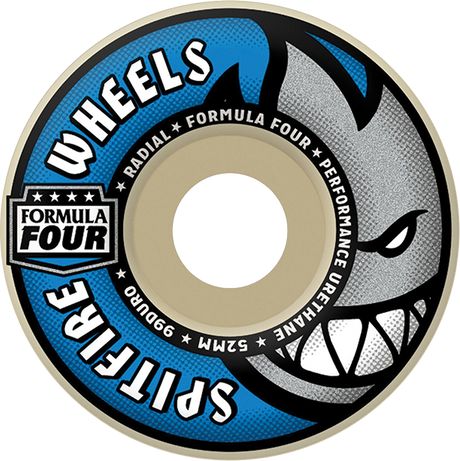 SPITFIRE F4 99a RADIAL 52mm NATURAL/BLUE WHEELS SET