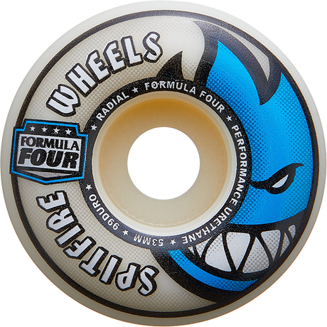 SPITFIRE F4 99a RADIAL 53mm NATURAL/BLUE WHEELS SET