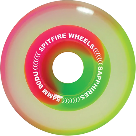 SPITFIRE SAPPHIRE 90DU CRUISER 56MM PINK/GREEN WHEELS SET